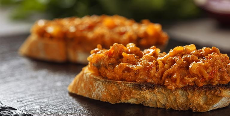 Romanian zacusca on bread